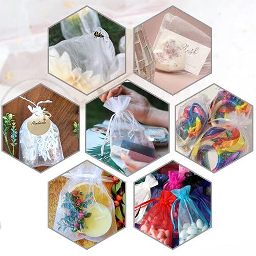 [Australia] - 100 PCS Organza Gift Bags Wedding Jewelry Pouches 7 cm * 9 cm Perfect for Wedding, Christmas, Birthday, Anniversary 7 x 9CM - 100PCS White 