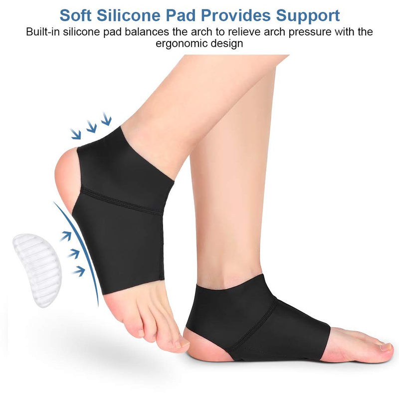 [Australia] - Arch Support Brace, Ankle Sleeve with Arch Support Ankle Protector Wrap with Gel Pads for Plantar Fasciitis, Heel Spurs, Feet Pain, Flat Arches Pain Relief, Fits Men and Women(1 Pair) 
