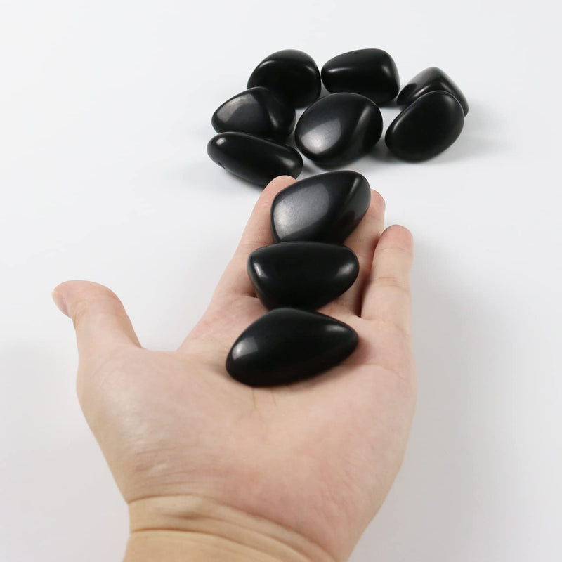 [Australia] - Nvzi Black Obsidian Crystal Rocks, Black Stones Bulk for Wicca, Reiki, and Energy Healing Crystals, Witchcraft Supplies, Rocks for Tumbling, Calcite Crystal, Hypnotic Gems(10Packs) 