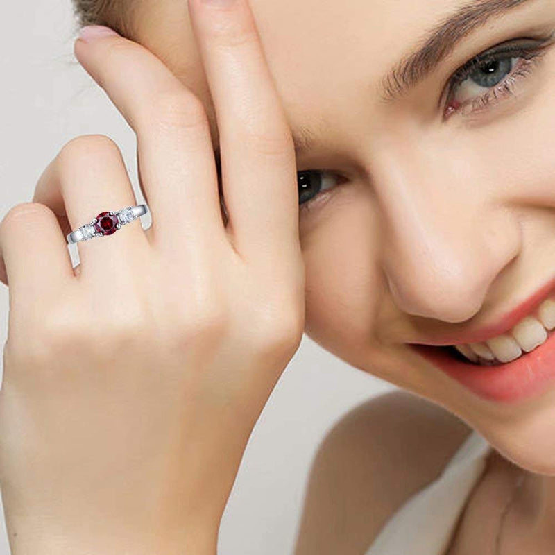 [Australia] - AILAAILA Birthstone Rings Size 1-10 Cubic Zirconia Stainless Steel Birthday Mother's Ring Daughter Gifts Jewelry for Teen Girls Women 01.January 