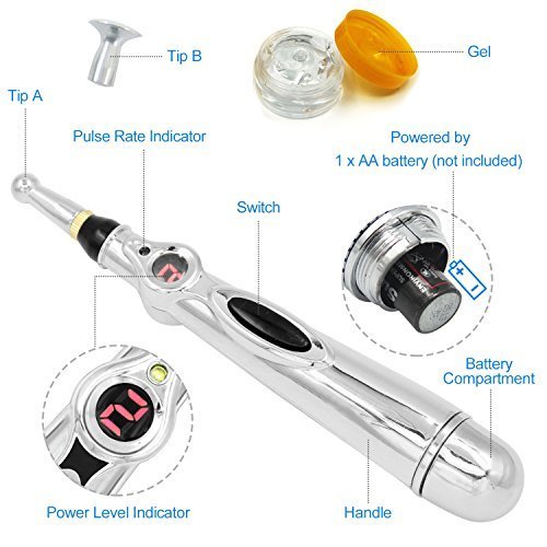 [Australia] - Acupuncture Pen - Electronic Meridian Acupuncture Massager Pen Meridian Acupoint Energy Massager for Pain Relief and Healthcare 