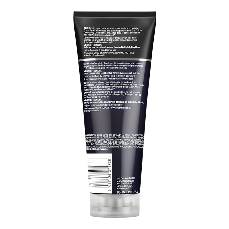 [Australia] - John Frieda Midnight Brunette Colour Deepening Conditioner 250 ml for Dull, Brunette Hair New Conditioner 