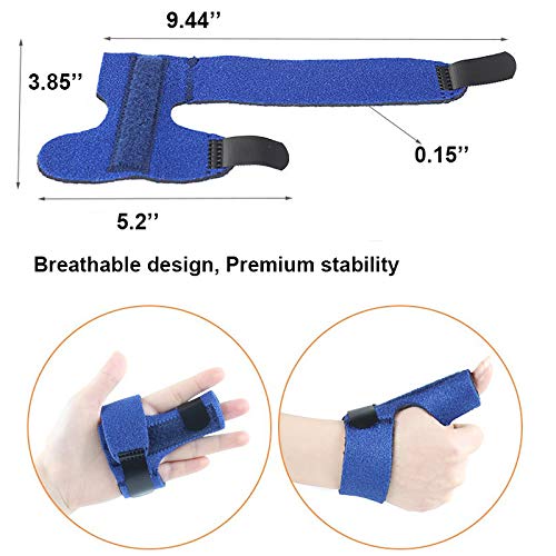 [Australia] - Trigger Finger Splint, Finger Knuckle Support Brace, Adjustable Brace for Straightening Curved, Bent, Locked and Mallet Finger Thumb,Ring,Index(Right) Blue Right hand 