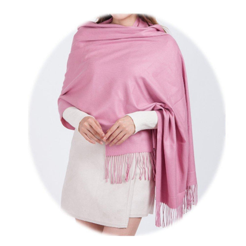 [Australia] - MMYOMI Women Lovers Super Soft 100% Pure Plain Cashmere Scarf Wrap Shawl (light pink)(Size: 200*65cm) 