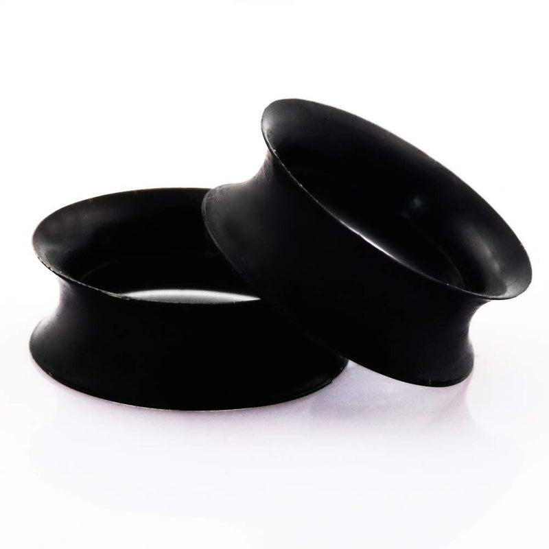 [Australia] - Stuppendux 1 Pair/3Pairs Black/White/Transparent Soft Silicone Flexible Ear Skin Tunnels Plugs Expanders Gauges Hollow Body Piercing 2G-3/4 Black,GAUGE=00G(10MM) 