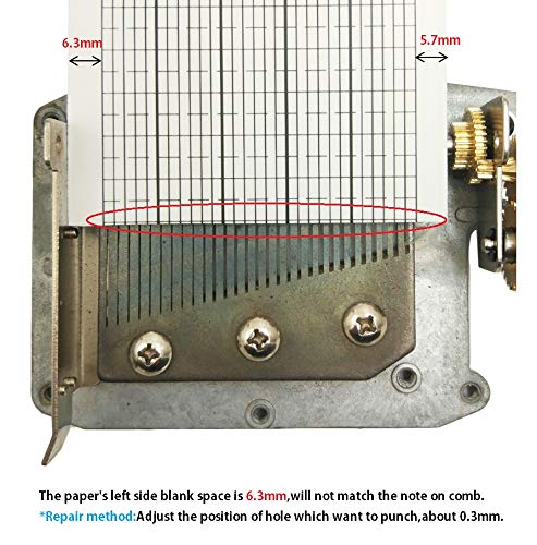 [Australia] - Wingostore 30 Notes Hand Crank Music Box Movement with Copper Gear DIY Make Your Music Tool Kit (30 notes Copper Gear movement) 