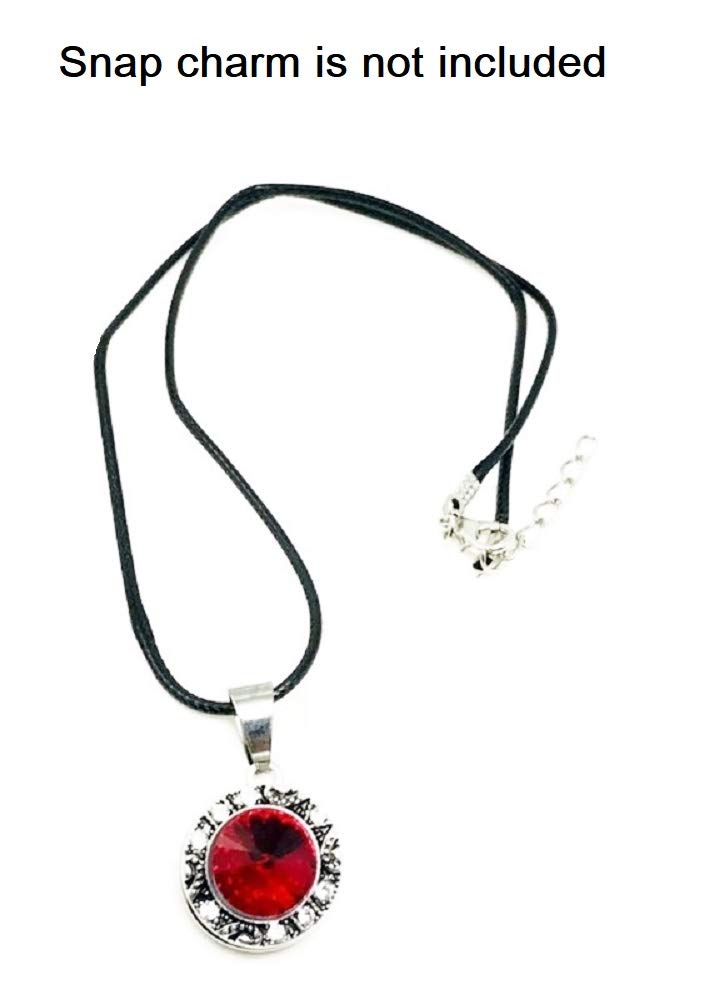 [Australia] - Pizazz Studios 18mm 20mm Snap Charm Leather Cord Necklace 