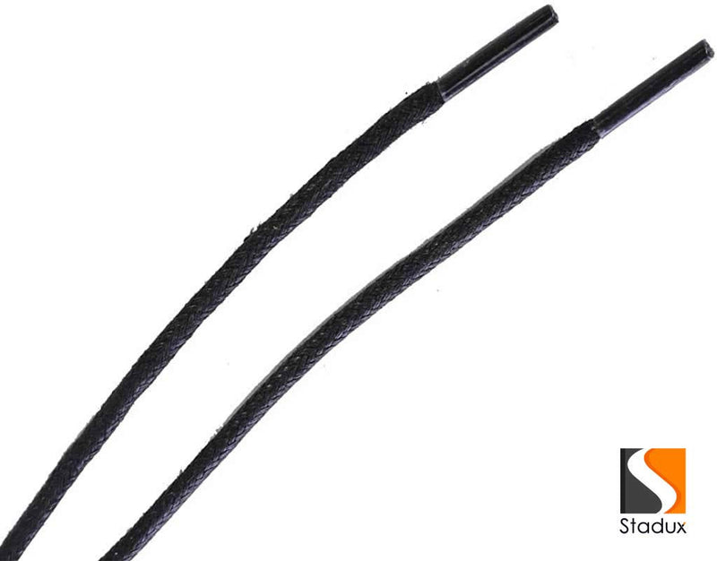 [Australia] - Round Waxed Shoelaces-For Oxford Shoes Round Dress Shoes Boots Leather Shoe Laces,2.5mm Width,80-100cm Length.… Length 100CM Black 