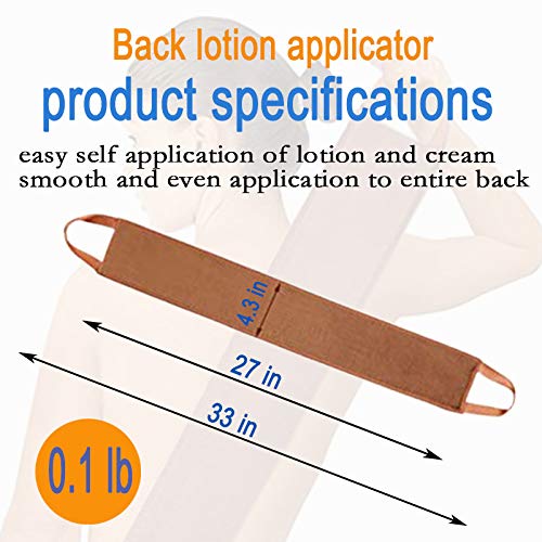 [Australia] - Back Lotion Applicators, Apply Lotion To Back Easily, Back Buddy Lotion Applicator For Back Self Applicator, Work With Self Tanning Mitt, Non- Absorbent Band. Dark 