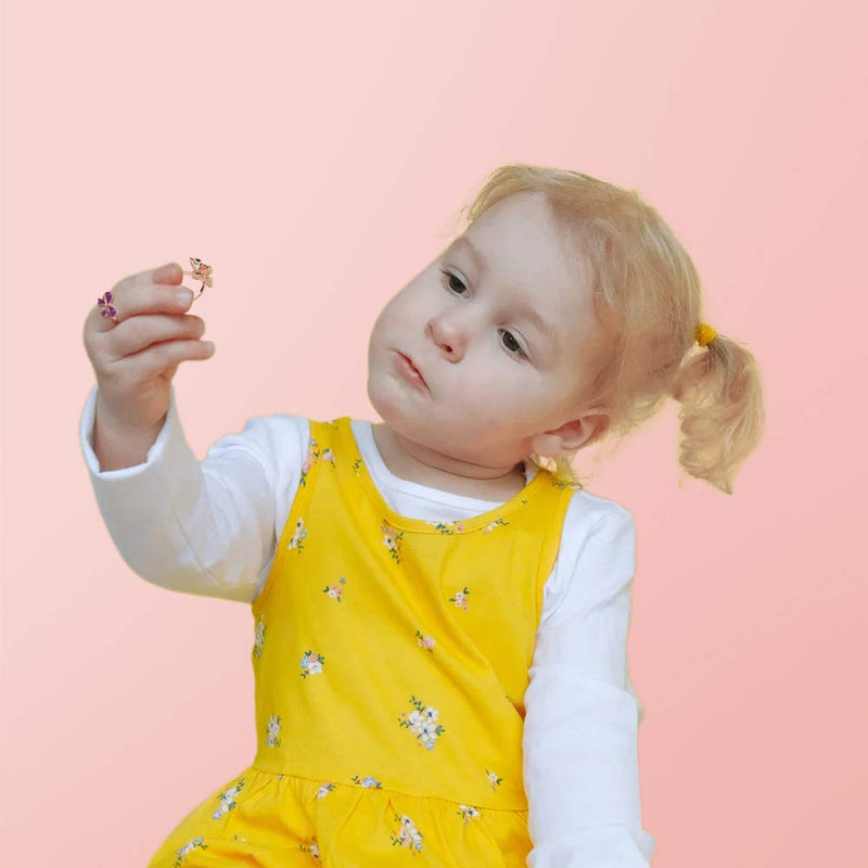 [Australia] - Little Girls Adjustable Rings, ZoneYan Little Girl Jewel Rings, 36 Pieces Multicolor Dress Up Rings For Little Girls, Princess Finger Rings Set 