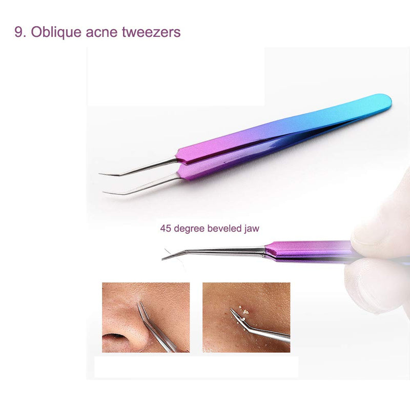 [Australia] - ZIZZON Blackhead Remover Kit Pimple Comedone Extractor Tool Set Treatment for Blemish, Zit, Acne Whitehead Tweezers Kit with 10X Magnifying Mirror 