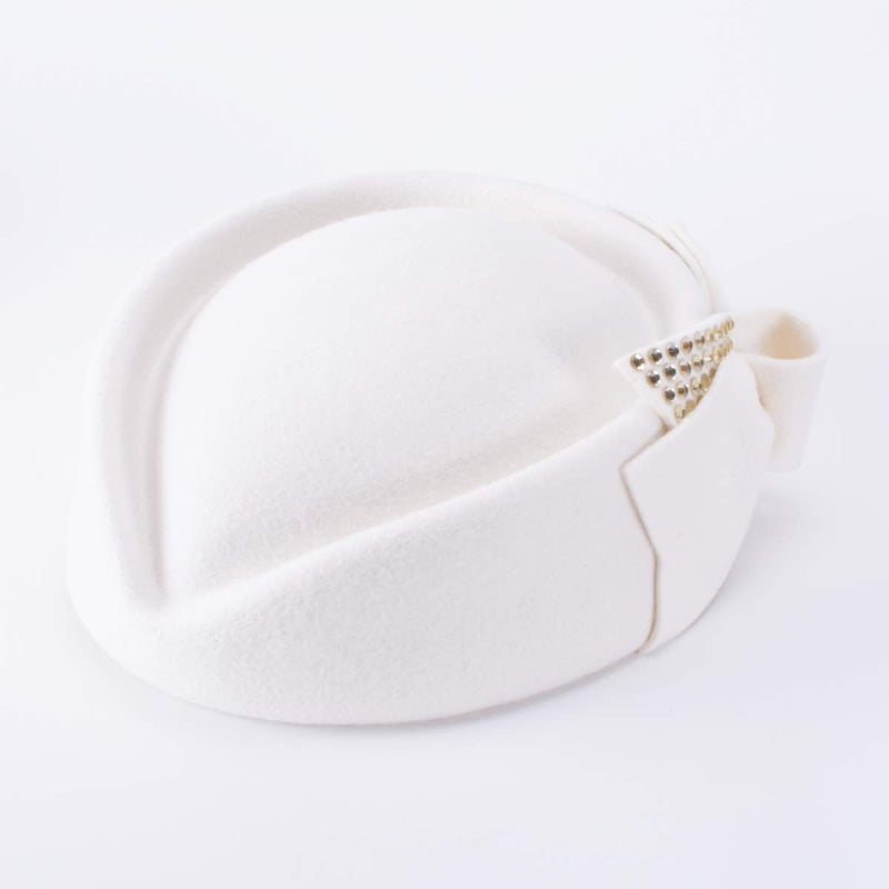 [Australia] - Lawliet Ladies Rhinestone Teardrop Fancy Wool Fascinator Cocktail Pillbox Cap Hat A254 White 