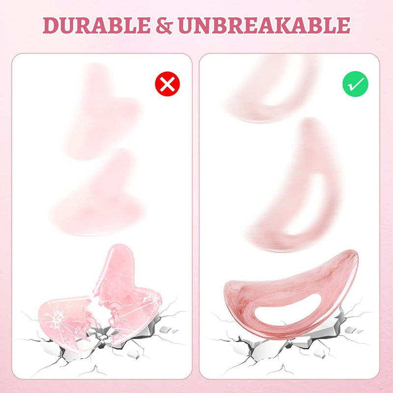 [Australia] - Gua Sha Massage Tool with Handle (Resin) Larger Guasha Scraping Tool for Back Neck Face Leg Massage, Lymphatic Drainage, Cellulite Remove Pink Large (Pack of 1) 