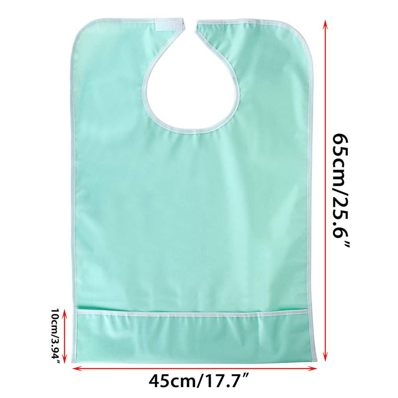 [Australia] - Sumnacon 4Pcs Colorful Waterproof Adult Bibs - Reusable Dining Clothing Protectors with Crumb Catcher, Decorative Washable Bibs for Adult Women Elderly Patient Disability 