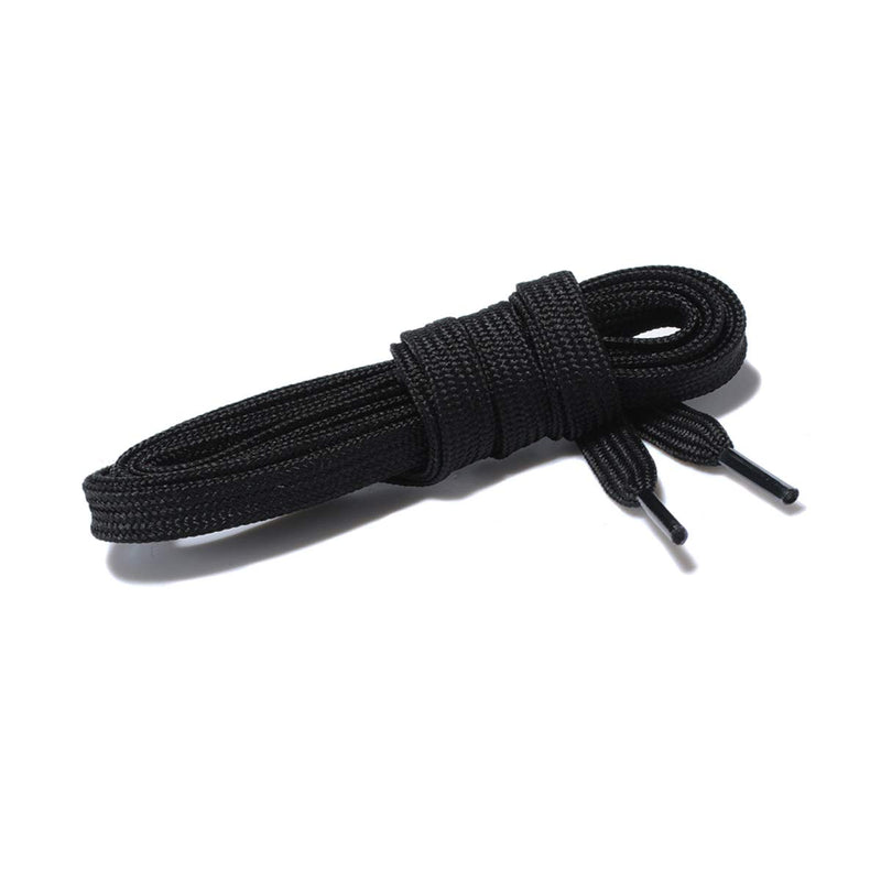 [Australia] - Wide Flat Athletic Shoelaces with Wide Shoelaces Flat Shoe Laces [2 Pairs] [8 Color][8 Size] for Sneakers and Shoes 27" inches (69 cm) Black 