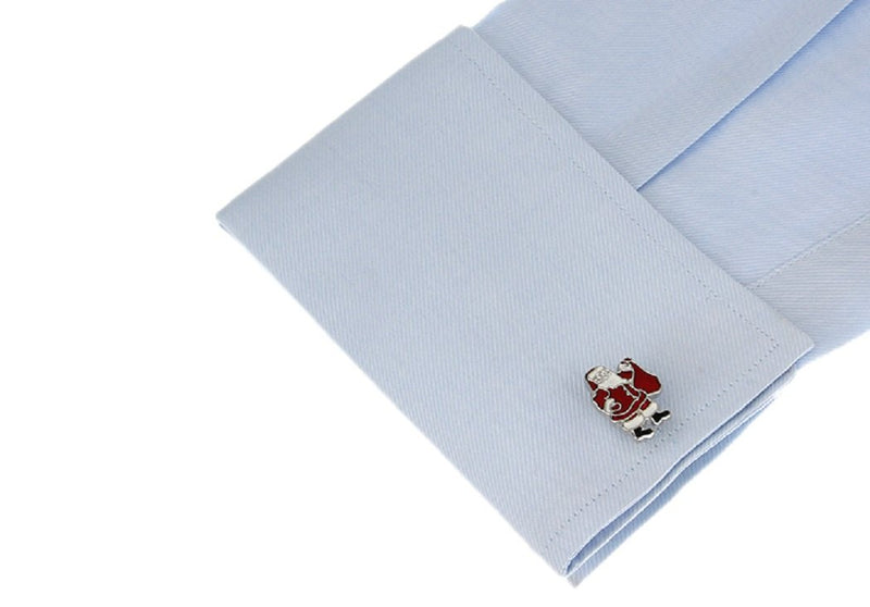 [Australia] - MRCUFF Santa Claus Christmas Toy Bag Pair Cufflinks in a Presentation Gift Box & Polishing Cloth 