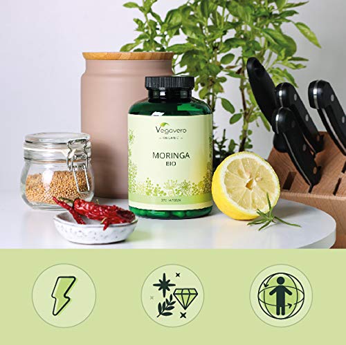 [Australia] - Organic Moringa Oleifera 1800mg Vegavero® | 270 Capsules | Pure Moringa Leaf Powder from Sri Lanka | Vegan & NO Additives | Natural Source of Proteins, Vitamins & Minerals 