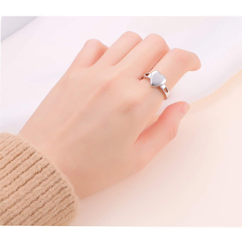 [Australia] - Sterling Silver Forever In My Heart Cremation Urn Ring Hold Loved Ones Ashes for Women Finger Ring Memorial Jewelry 7 