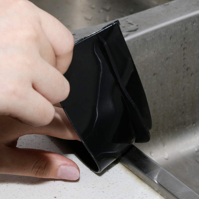 [Australia] - CozyKit Silicone Kitchen Stove Counter Gap Cover Long & Wide Gap Filler (2 Pack) Seals Spills Between Counters, Stovetops, Washing Machines, Oven, Washer, Dryer - Heat-Resistant and Easy Clean (Black) Black 
