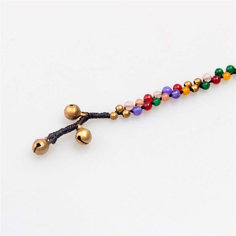[Australia] - kelistom Bohemian Ankle Bracelets for Women Teen Girls, Handmade Natural Stone Beaded Chain Anklet color-beaded 