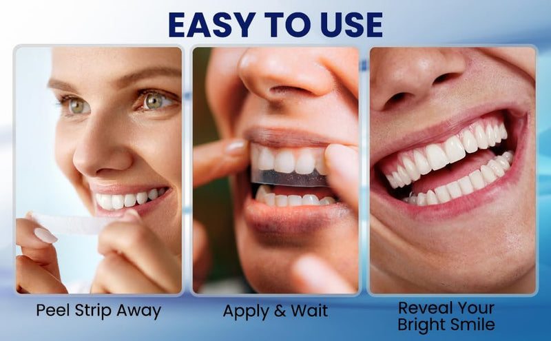 [Australia] - Teeth Whitening Strips - 28 Strips for Natural Clean Smile - 14 Days Advanced Non-Peroxide Teeth Whitening Kit - Home Tooth Whitening Non Crest Treatment 3D Advanced Effects - Free P&P - UK Seller 