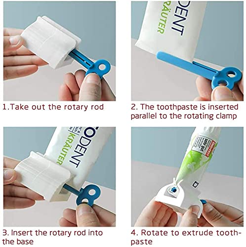 [Australia] - ZHjuju Rolling Tube Toothpaste Squeezer, 3 PCS Toothpaste Seat Holder Stand Manual Toothpaste Holder for Bathroom, Saves Toothpaste, Creams and more. 