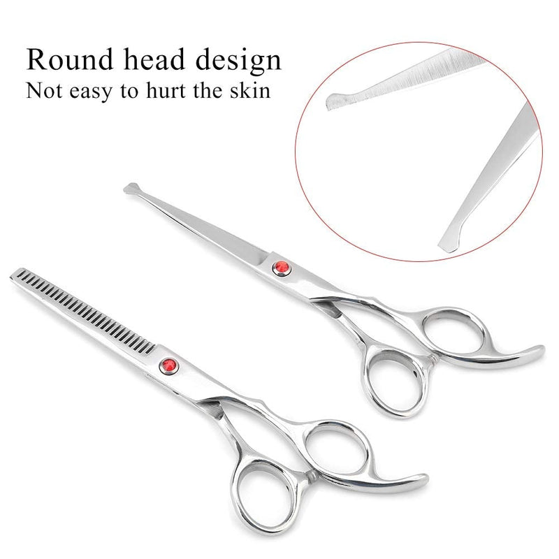 [Australia] - Professional Hair Cutting Thining Scissors Set Round Head Shears Baby Hairdressing Scissors Set for Baby Kids (Red) Red 