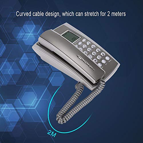 [Australia] - Corded Telephone, Double Magnetic Communication Design Landline Telephone for Home Office Hotel Call Center Gray 