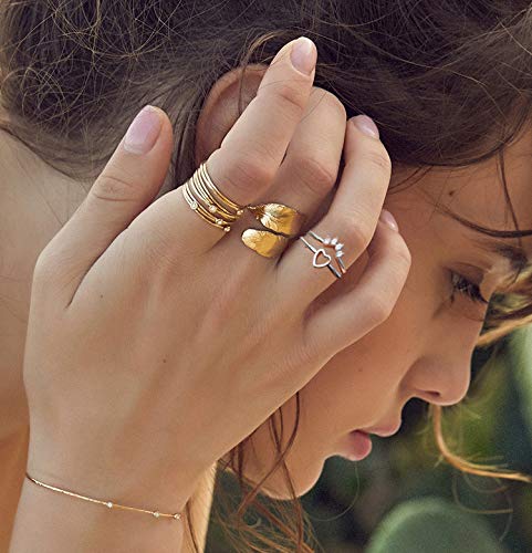 [Australia] - Sterling Silver Heart Rings for Girls Women, Open Heart Stacking Rings for Teen Girls Women Jewelry Gifts 6 