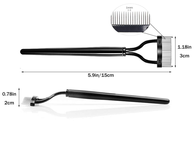 [Australia] - Stainless Steel Tooth Eyelash Comb, Mascara Eyelash Separator Eyebrow Grooming Brush Mascara applicator, with Comb Cover and Comb Cleaning Brush,Pack of 4 