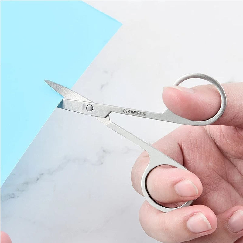 [Australia] - MSDADA 3 Pcs Facial Hair Scissors Set, Men Women Nose Scissors Stainless Steel Beard Mustache Eyebrow Trimmer for Trimming Small Details Facial Hair, Ear Hair 