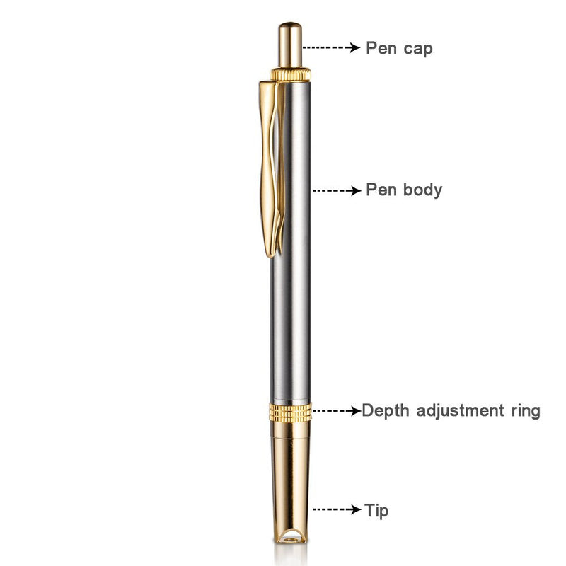 [Australia] - Painless Lancing Device Blood Lancet Pen Sterile Gold Plated of Third Generation with +50pcs 23G Needles 1 Count (Pack of 1) 