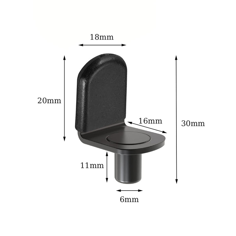 [Australia] - Shelf pins, Glass Supports Furniture Cabinet Closet Bookcase Shelf Bracket-Style Pegs, Black 30 Pack.A 