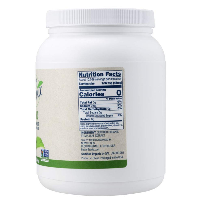 [Australia] - Now Foods Better Stevia Certified Organic Extract Powder 1 Lb (454 G) Powder 