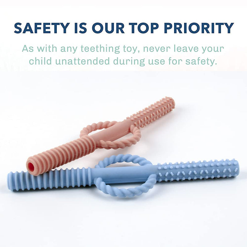 [Australia] - YAPROMO Hollow Baby Teething Tubes Toys for Babies 5 Pcs-Blue&Beige&Green&Grey&Heavy Khaki 