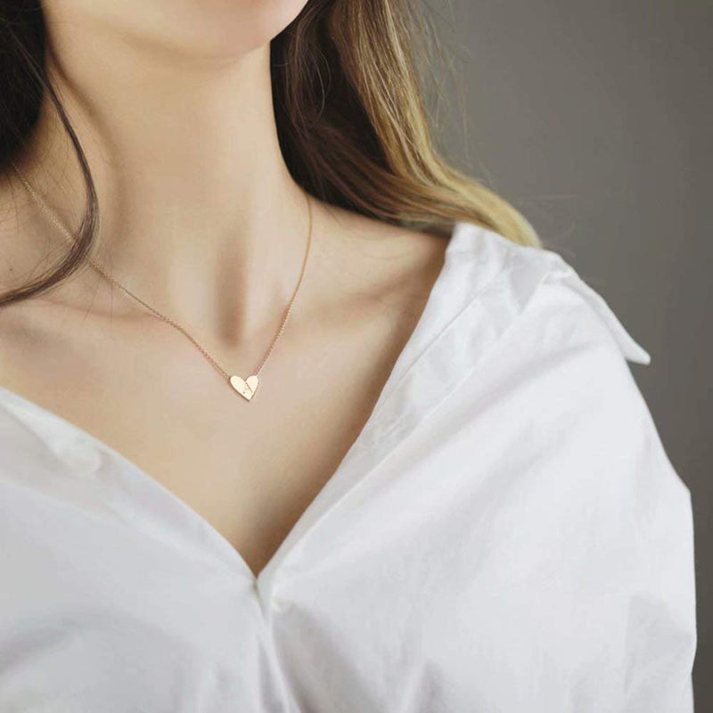 [Australia] - MONOOC Gold Initial Heart Necklace, 14K Gold Plated Dainty Tiny Kids Jewelry for Girls Small Letter Heart Toddler Necklace Baby Initial Jewelry for Little Girls Children A-Gold 