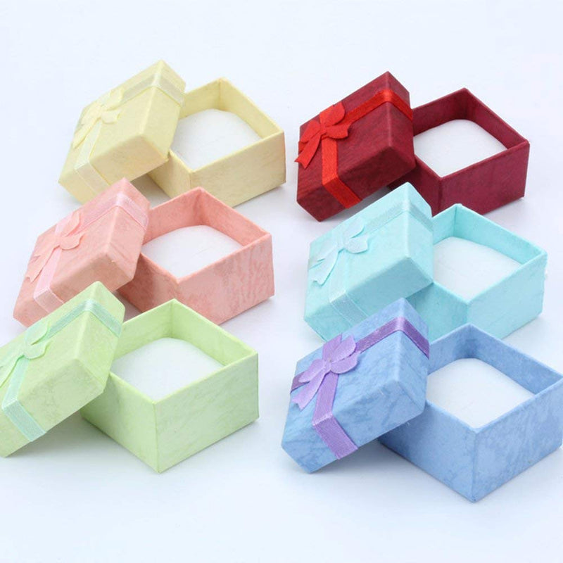 [Australia] - Qpower 16pc Cute Paper Jewelry Gifts Boxes Earring Necklaces Anniversaries Weddings Bracelet Round and Square for Lover Girlfriend Assorted Color 