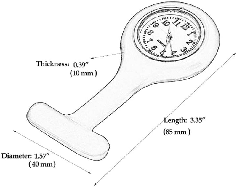 [Australia] - Nurse Watch Brooch, Silicone with Pin/Clip, Infection Control Design, Health Care Nurse Doctor Paramedic Medical Brooch Fob Watch Purple White and Light Blue 