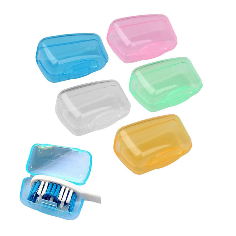 [Australia] - HUPOO Travel Portable Toothbrush Head Covers Toothbrush Protective Case Toothbrush Head Protector Cap Case Camping Brush Cleaner Protect. 5 PCS 