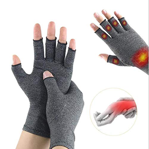 [Australia] - Arthritis Hand Compression Gloves – Men, Women Rheumatoid Osteoarthritis and Carpal Tunnel Pain Relief Glove Comfortable Hand Compression Sleeve Fingerless Design, Support for Hands and Joints (M) Medium 