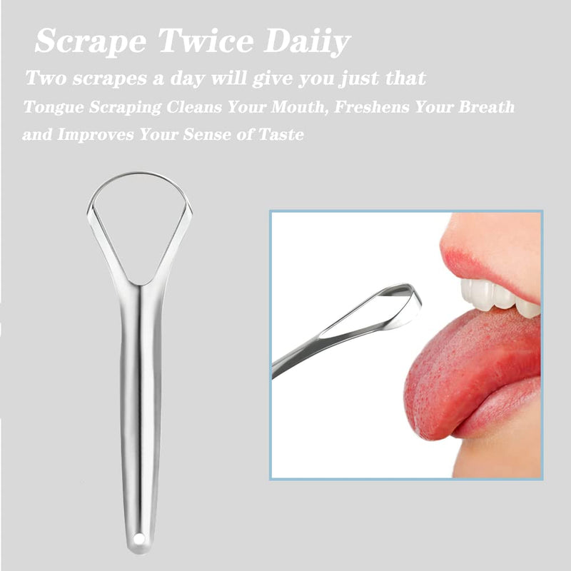 [Australia] - Tongue Scraper Stainless Steel, Tongue Cleaner, Fresh Breath Care Scraper, Great for Oral Care 