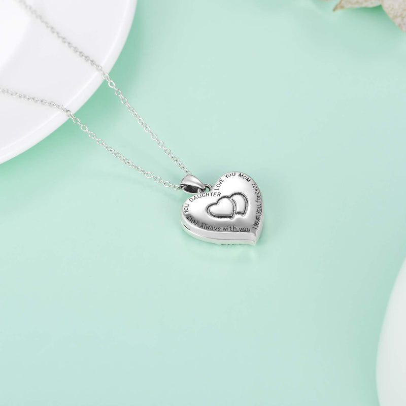 [Australia] - Heart Locket Necklace That Hold Pictures Sterling Silver Photo Locket Pendant Memorial Gift for Women Girl Family Tree Heart Locket 