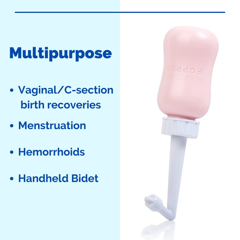 [Australia] - Popped Peri Bottle for Postpartum Care | Portable Travel Bidet for Cleansing After Birth (Pink, 10 fl oz) 