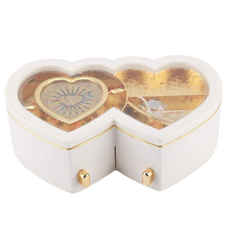 [Australia] - Musical Box, Musical Jewelry Box, Jewelry Storage Case, Girls Gift Home Jewelry Box for Little Girls Little Jewelry Storage(white) White 