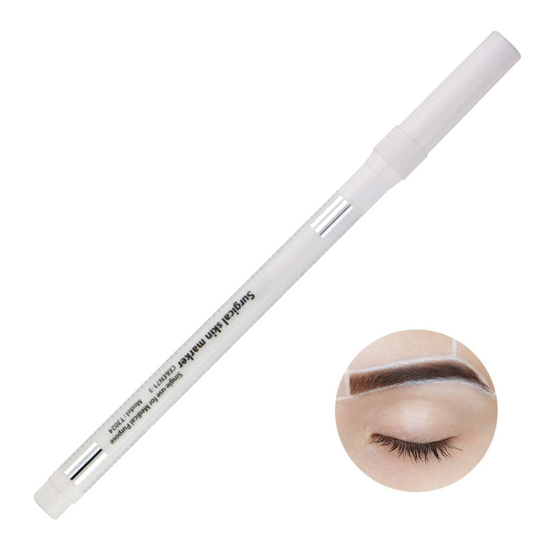 [Australia] - Microblading White Marker Pen Eyebrow Permanent Makeup Position Mark Tools with Ruler (2PCS) 2PCS 