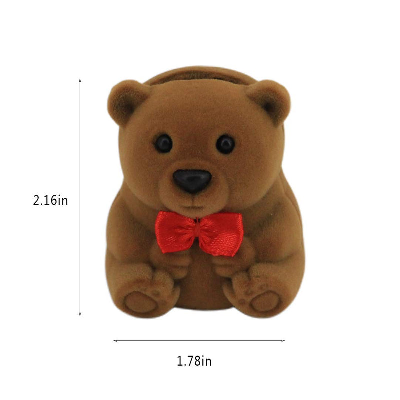 [Australia] - Naimo 2pcs Velvet Mini Bear Display Box Ring Pendant Earring Boxes Storage Case Gift Box for Proposal Engagement Wedding 