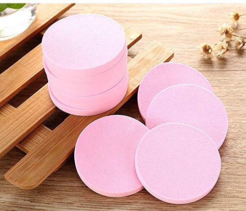 [Australia] - WOIWO 20Pcs Makeup Sponge Facial Powder Puff Wet and Dry Dual Use, Cosmetics Blush Applicators Round Sponges Foundation, Pink 