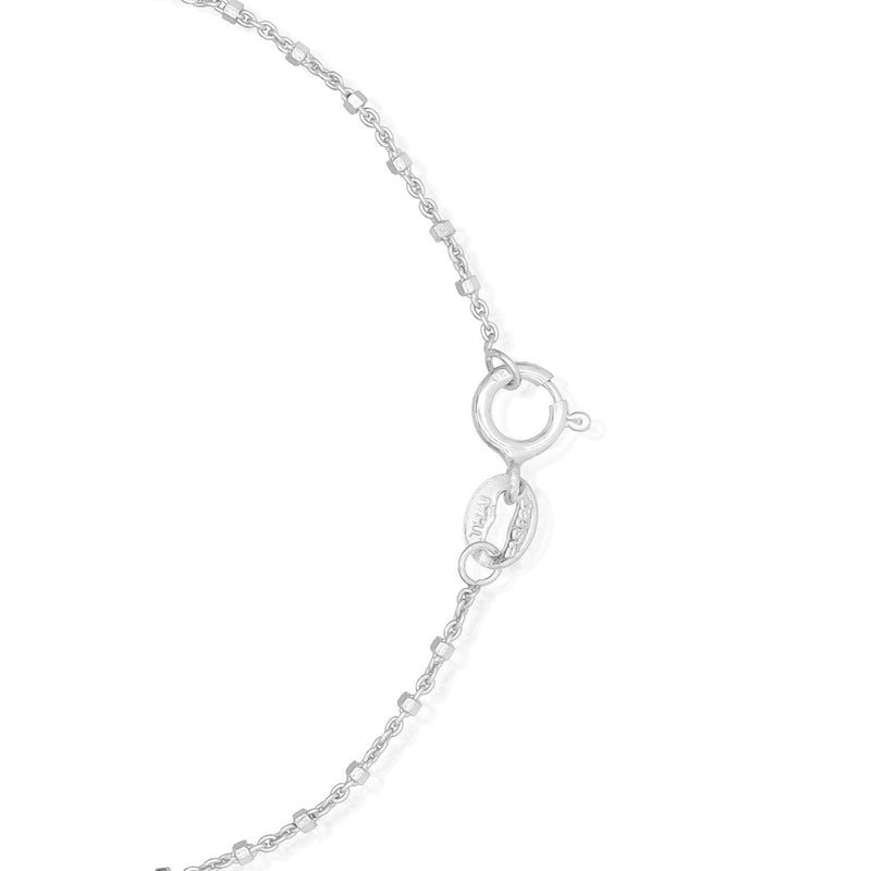 [Australia] - Sea of Ice Sterling Silver 1mm Diamond-Cut Alternate Bead Rolo Chain Anklet for Women, Size 9", 10" and 11" Italy 10.0 Inches 