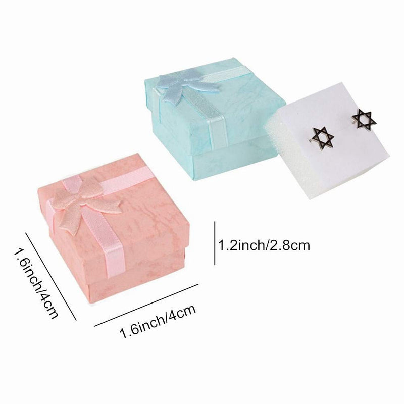 [Australia] - HAMIYA 24Pcs Ring Box Small Gift Boxes Sturdy Cardboard Cube Box for Jewelry Pendant 1.6 x 1.6 x 1.2 Inches (Blue) Blue 