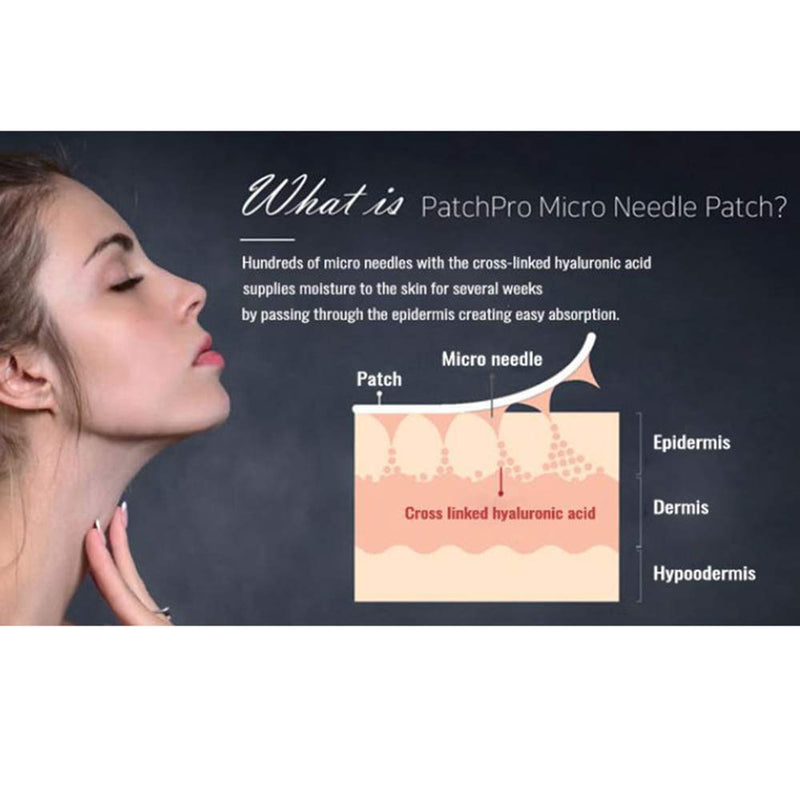 [Australia] - PATCH PRO MICRO NEEDLE PATCH 8pcs, self-dissolving microneedle patch, facial anti-wrinkle patches, crosslinked hyaluronic acids for forehead lines, smile line, fine line, eye wrinkle, Puffy eyes 
